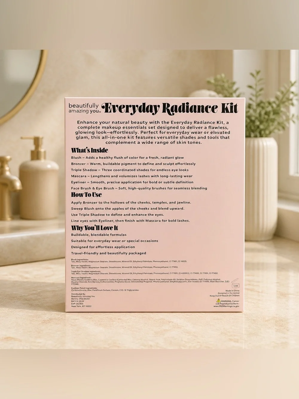Beautifully Amazing You Everyday Radiance Kit 4 Piece Makeup Set NWT